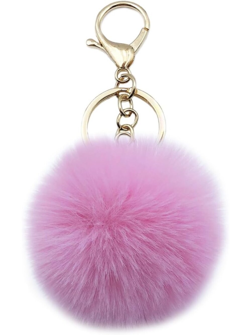 Pom Pom Keychain Faux Rabbit Fur Ball Keychains Plush Pompoms
